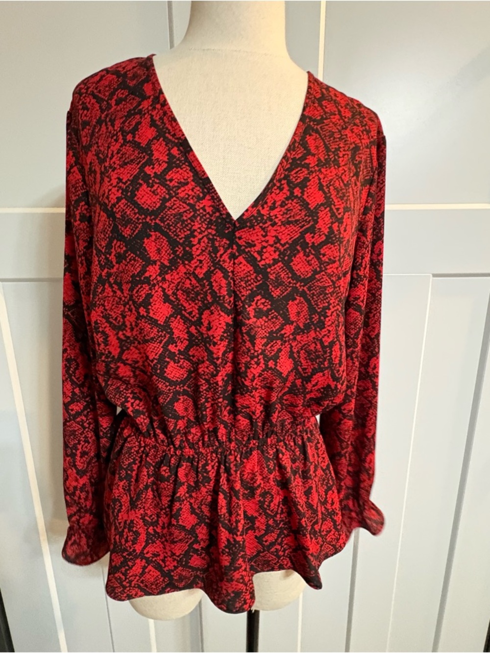 Maurice’s Red & Black Blouse - Medium